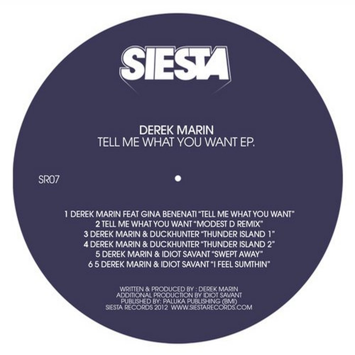 Tell Me What You Want EP — vinyl label
